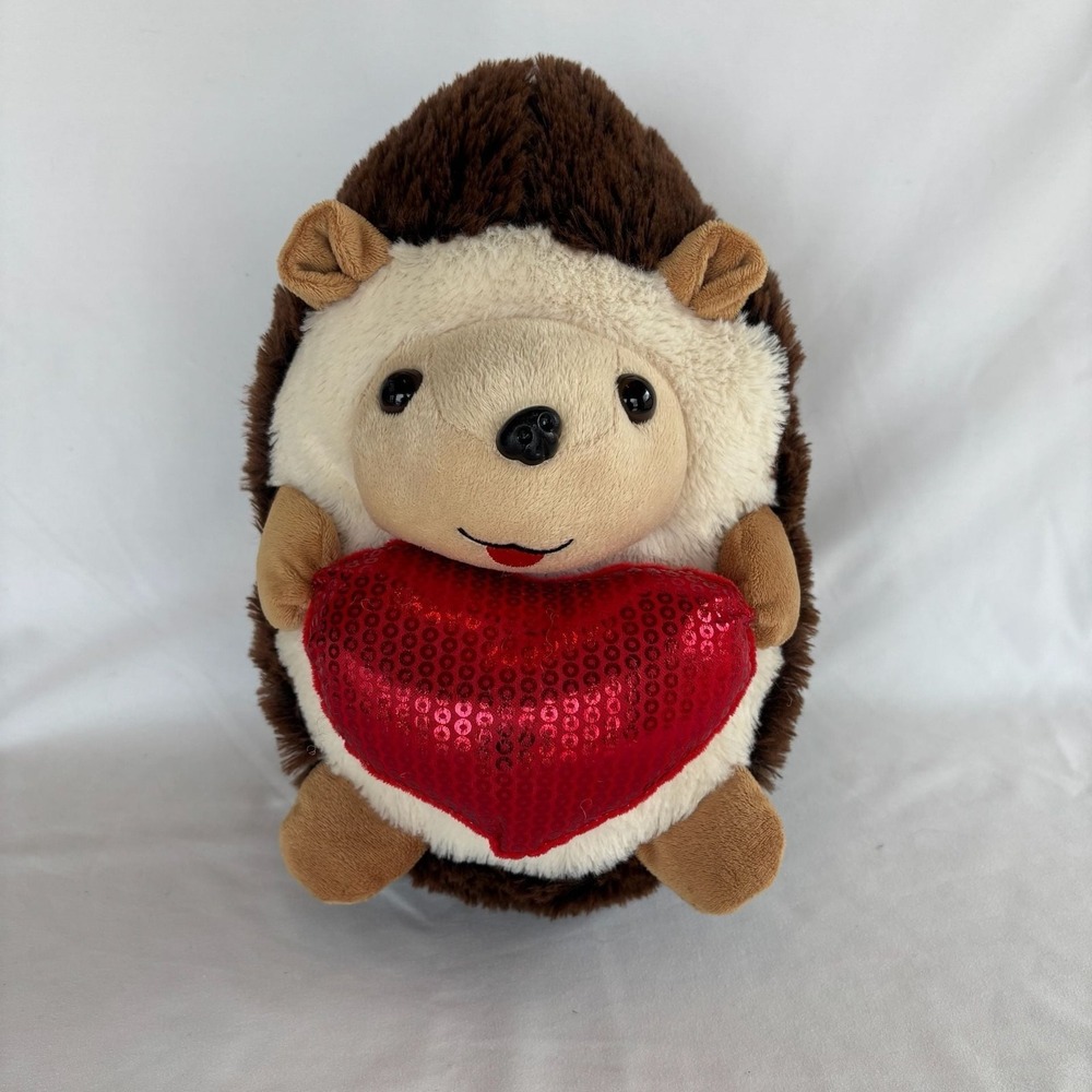 Keeleco Hedgehog Plush Stuffed Animal‎ with Red Sequin Heart 12-Inch